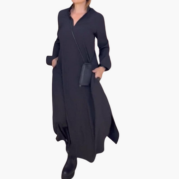 Kira Damen Maxikleid | Knopfleiste mit Seitenschlitz 1