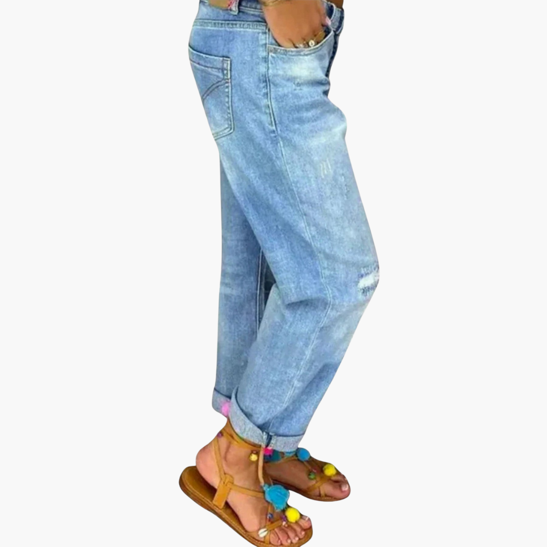 Meli Damen Baggy Jeans | Weit Geschnitten, Klassisches Denim-Blau 1