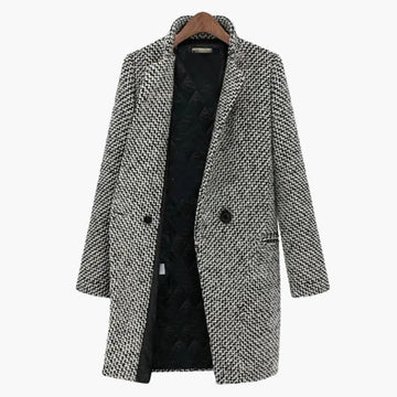 Harmonia Damen Midi Mantel | Hahnentrittmuster, Vielseitig für Übergangszeit 1