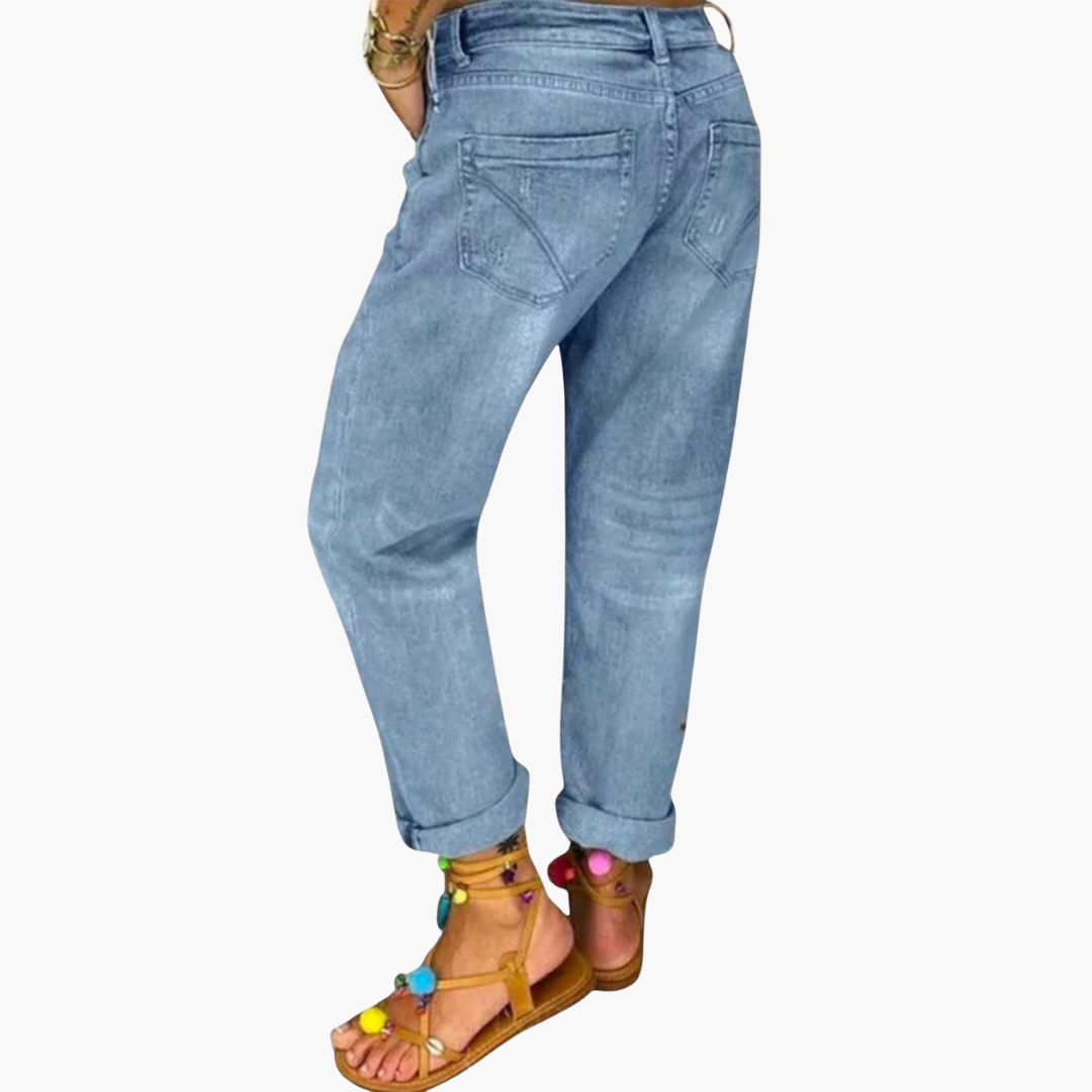 Meli Damen Baggy Jeans | Weit Geschnitten, Klassisches Denim-Blau 3