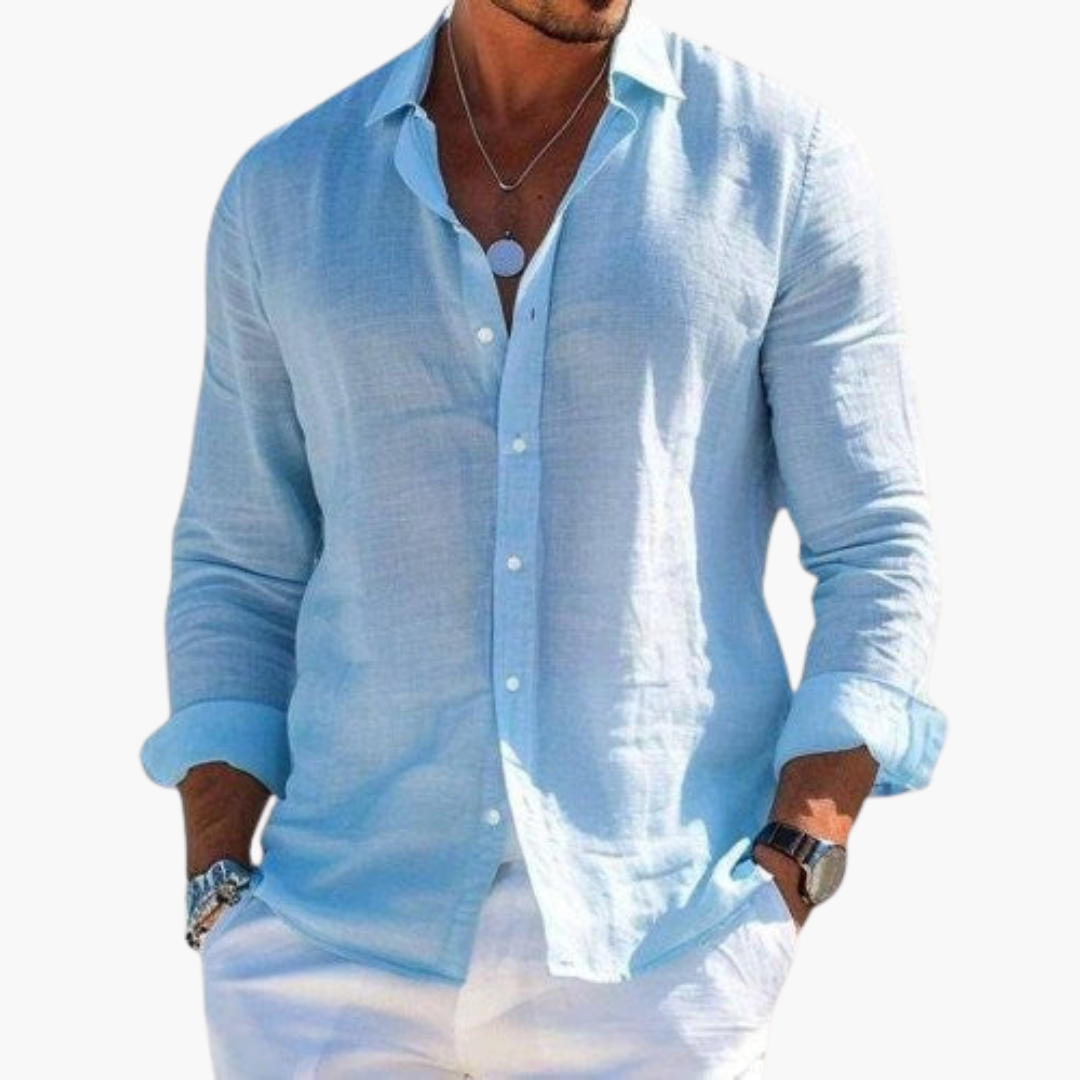 Mavi Herrenhemd | Baumwoll-Leinen-Mischung, Elegant 4