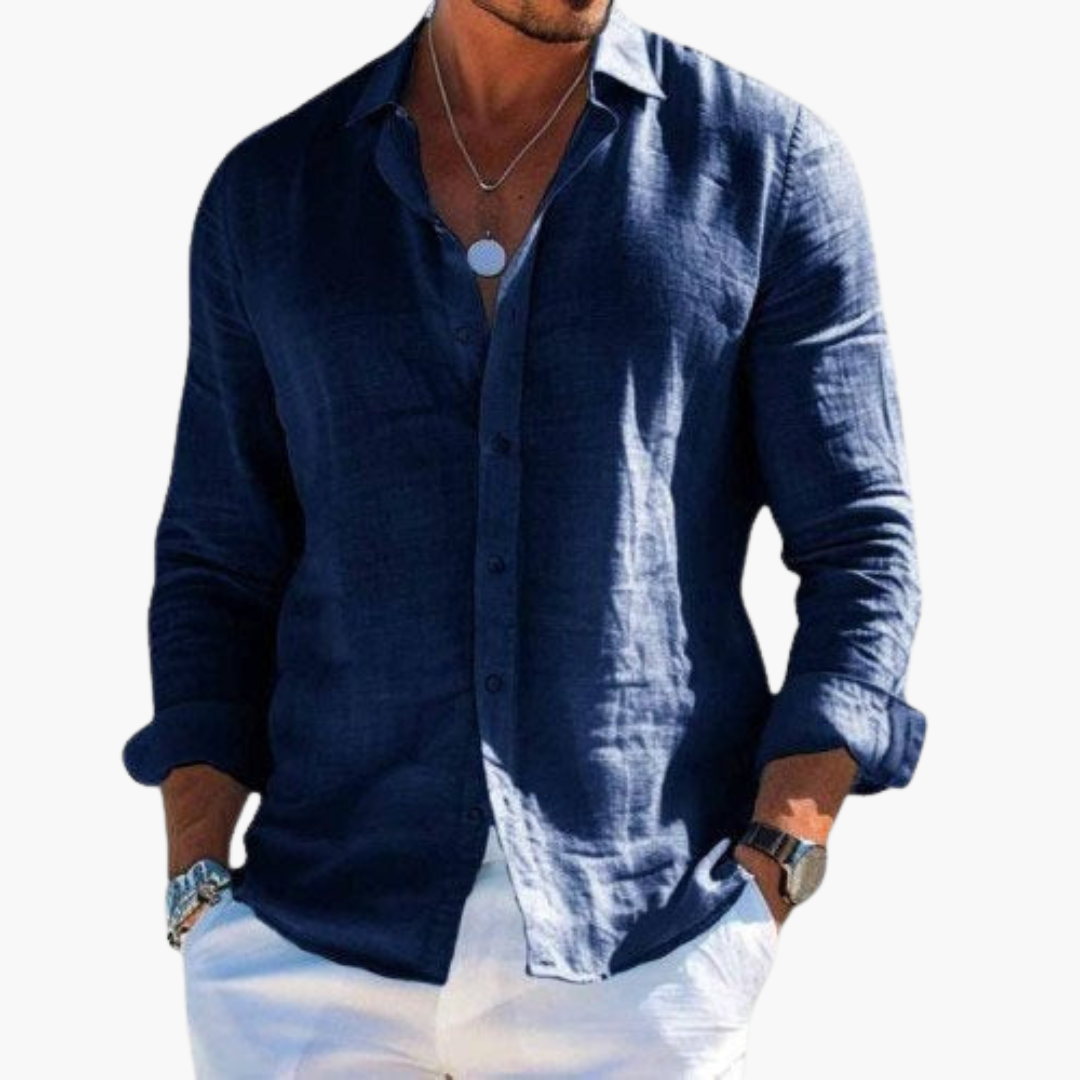 Mavi Herrenhemd | Baumwoll-Leinen-Mischung, Elegant 5