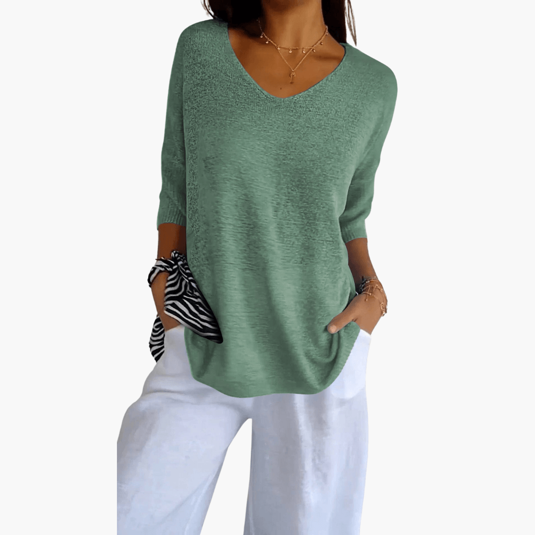 Lila Damen Oberteil | Lockere Passform, V-Ausschnitt, Für Frühling und Sommer 11