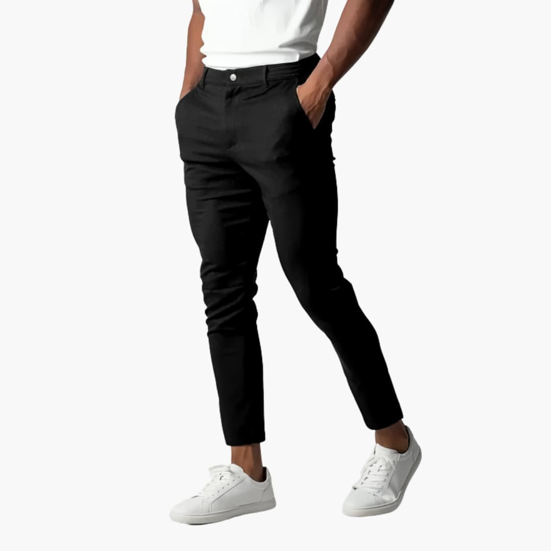 Elan Herren Chinohose | Elastischer Bund, Bequeme Passform 1