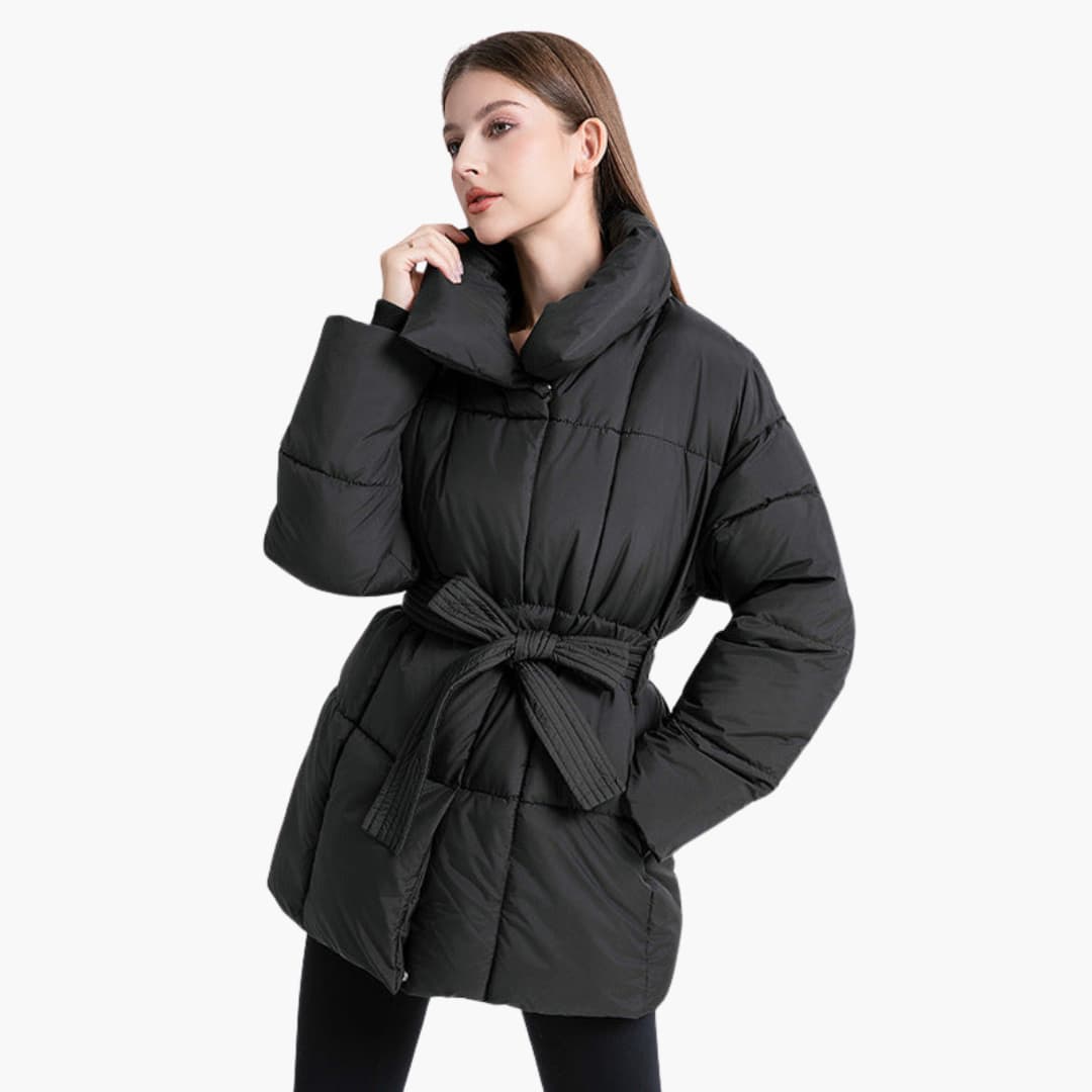 Livia Damen Wintermantel | Strukturierte Polyester-Mischung, Vielseitig 1