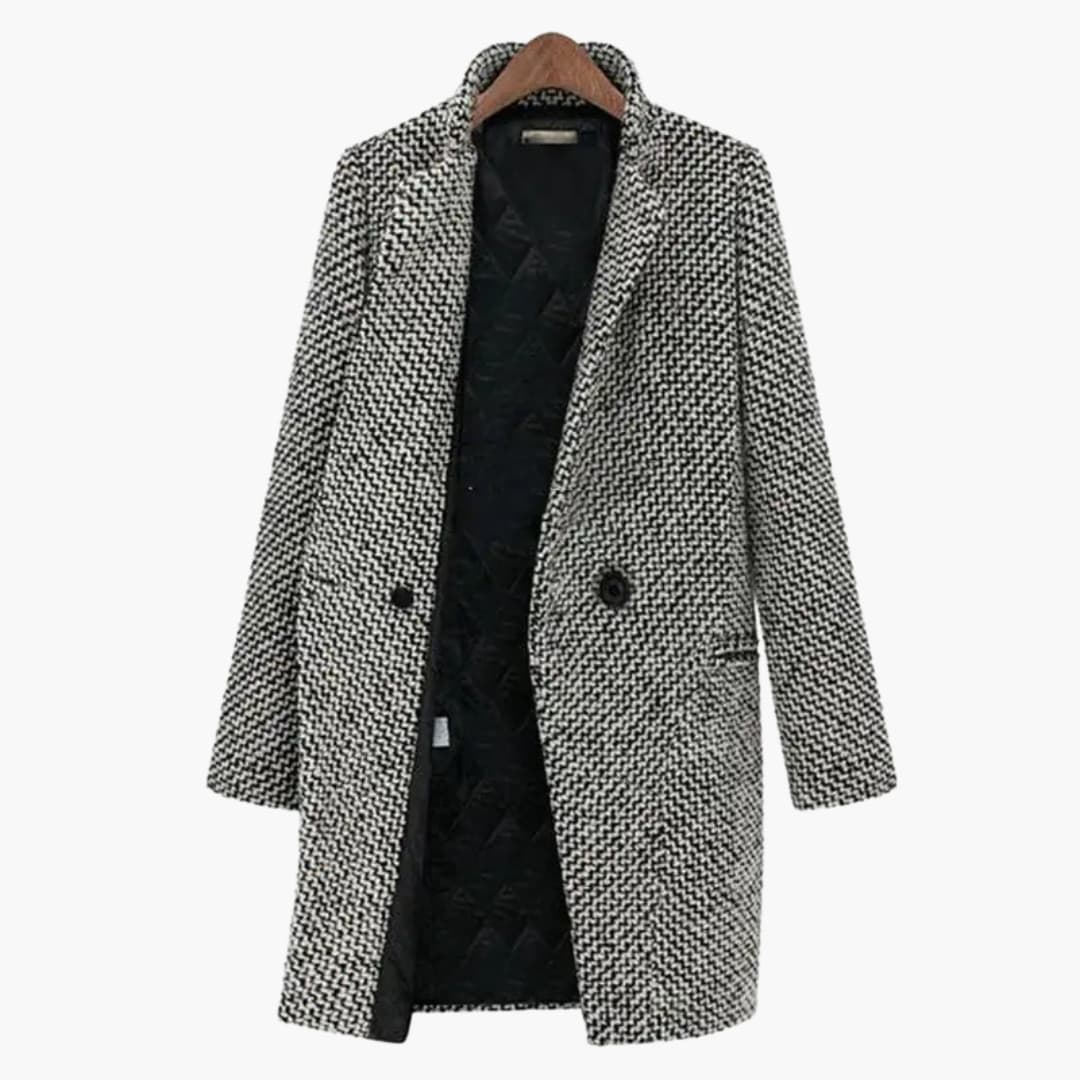 Harmonia Damen Midi Mantel | Hahnentrittmuster, Vielseitig für Übergangszeit 1