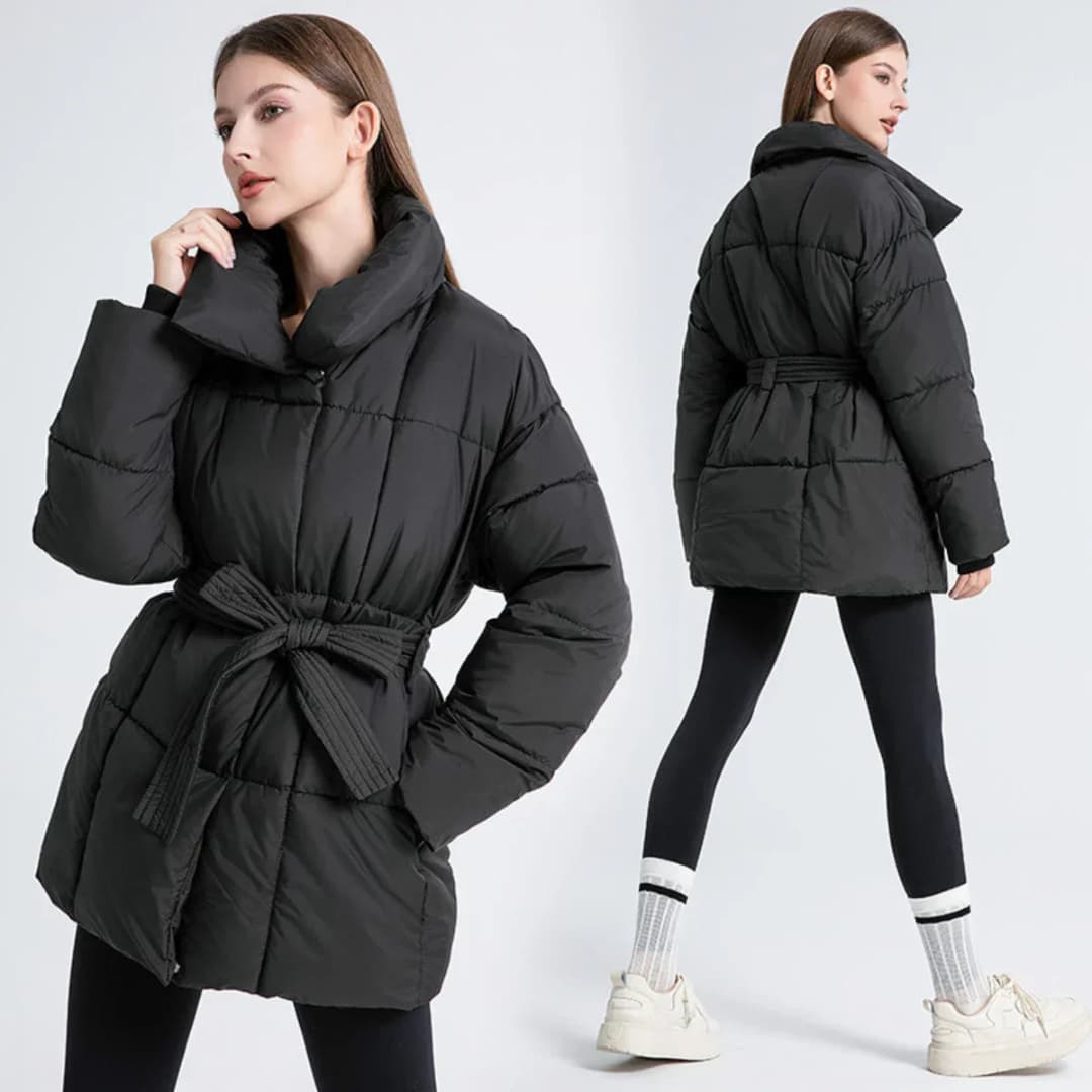 Livia Damen Wintermantel | Strukturierte Polyester-Mischung, Vielseitig 1