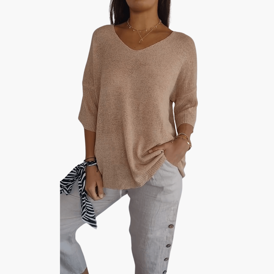 Lila Damen Oberteil | Lockere Passform, V-Ausschnitt, Für Frühling und Sommer 6